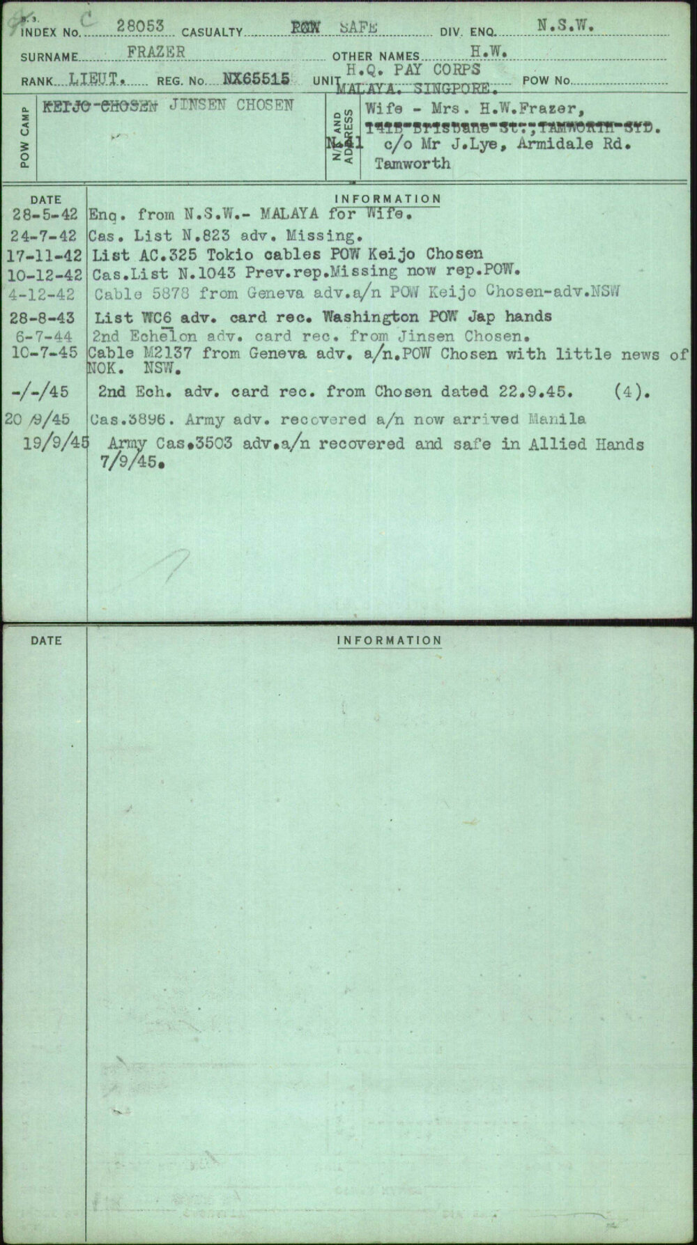 Frazer, H W, NX65515