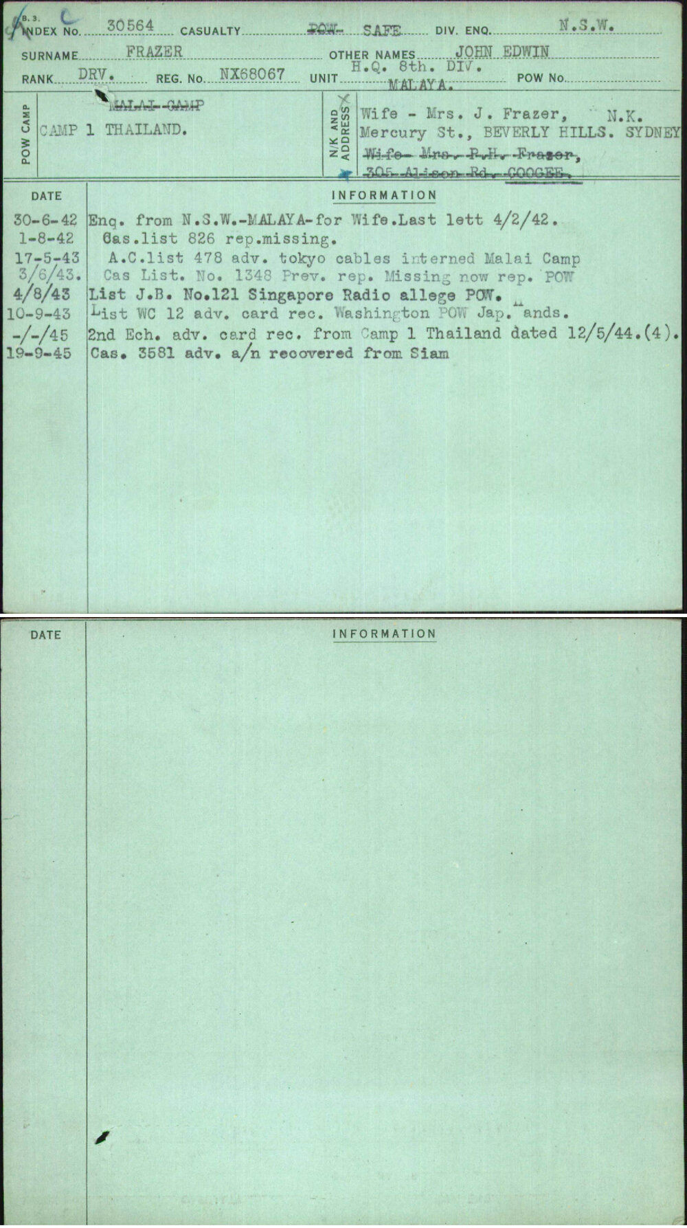 Frazer, John Edwin, NX68067