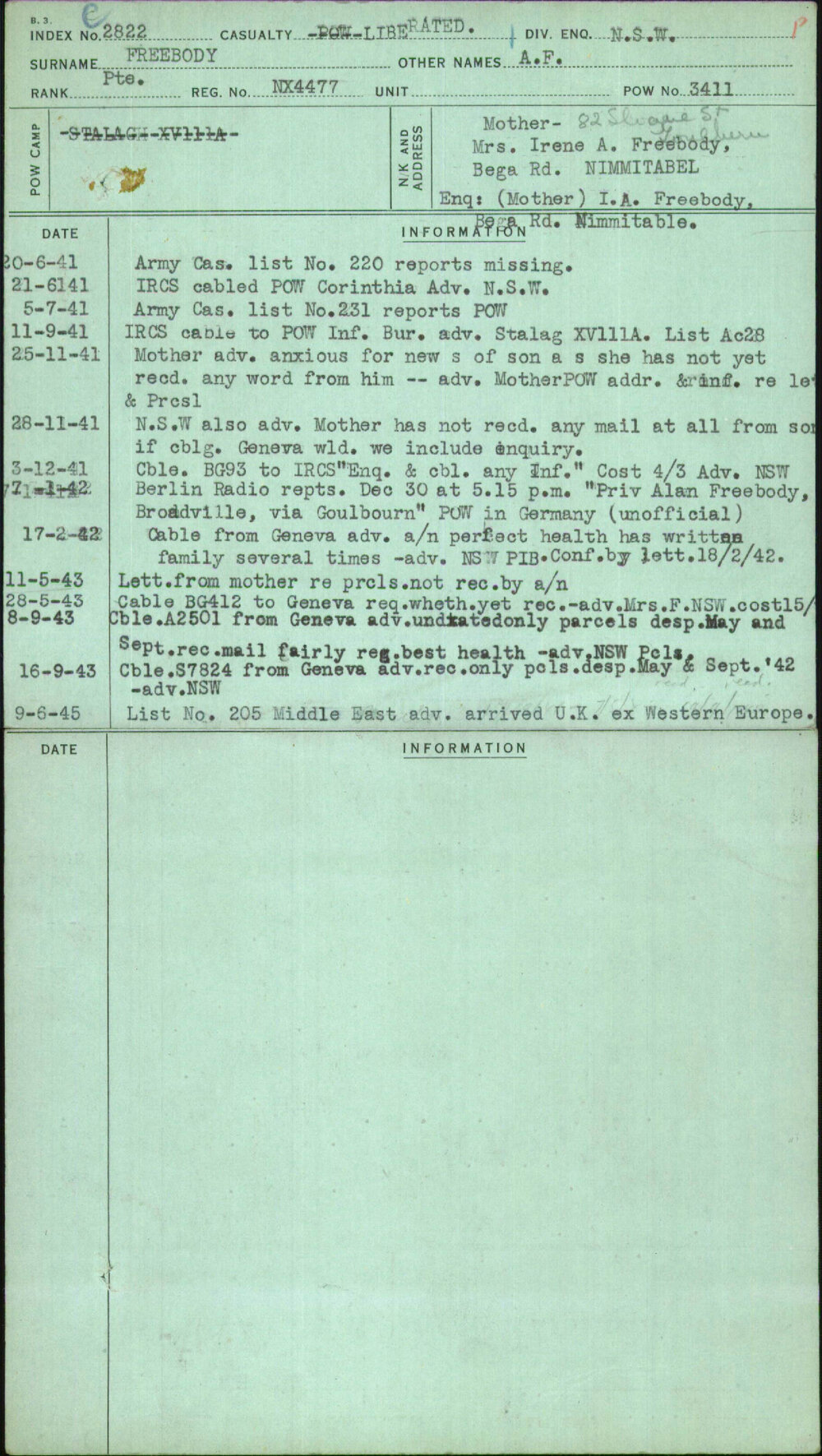 Freebody, A F, NX4477