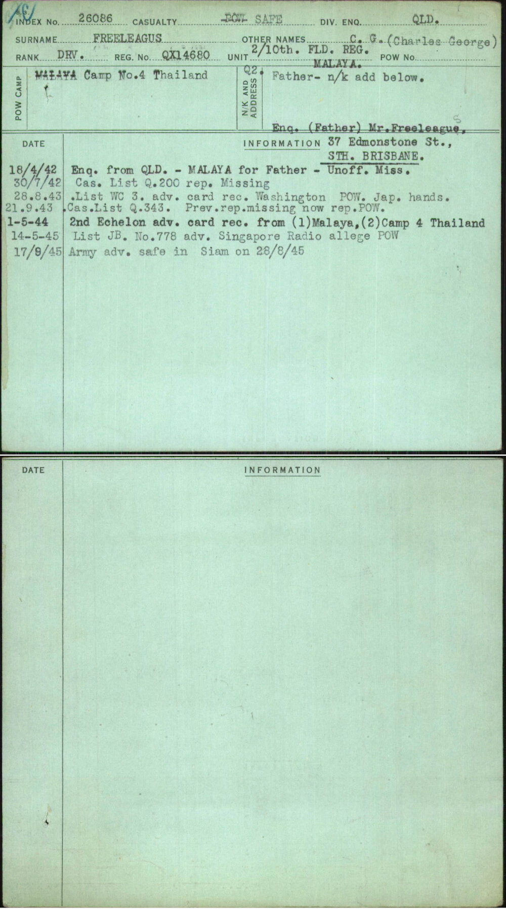Freeleagus, C G (Charles George), QX14680