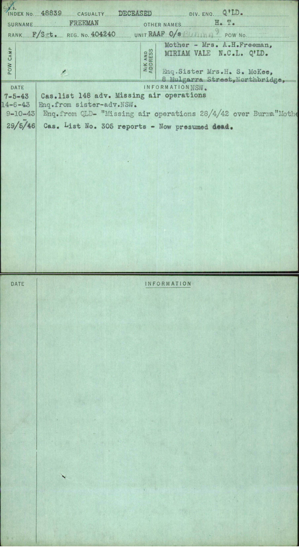 Freeman, H T, 404240