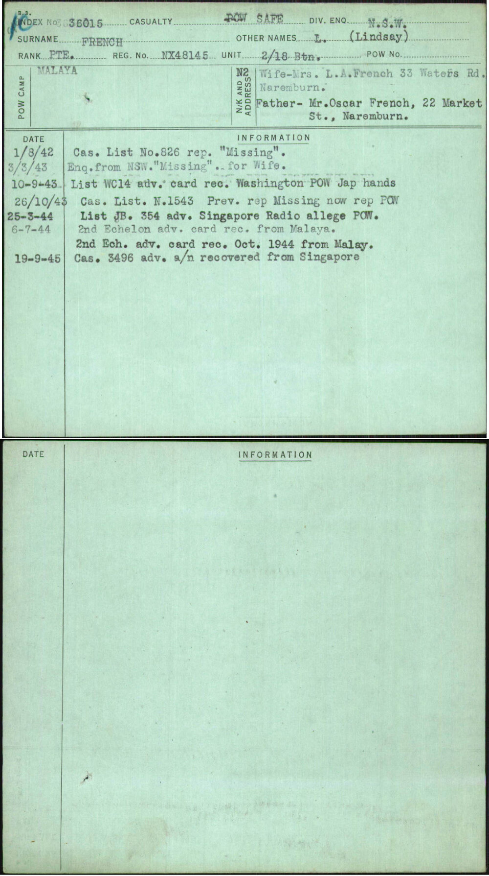 French, L (Lindsay), NX48145