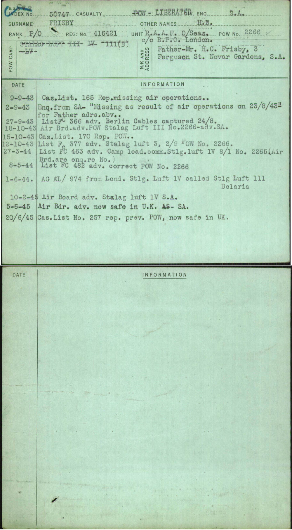 Frisby, H B, 416421