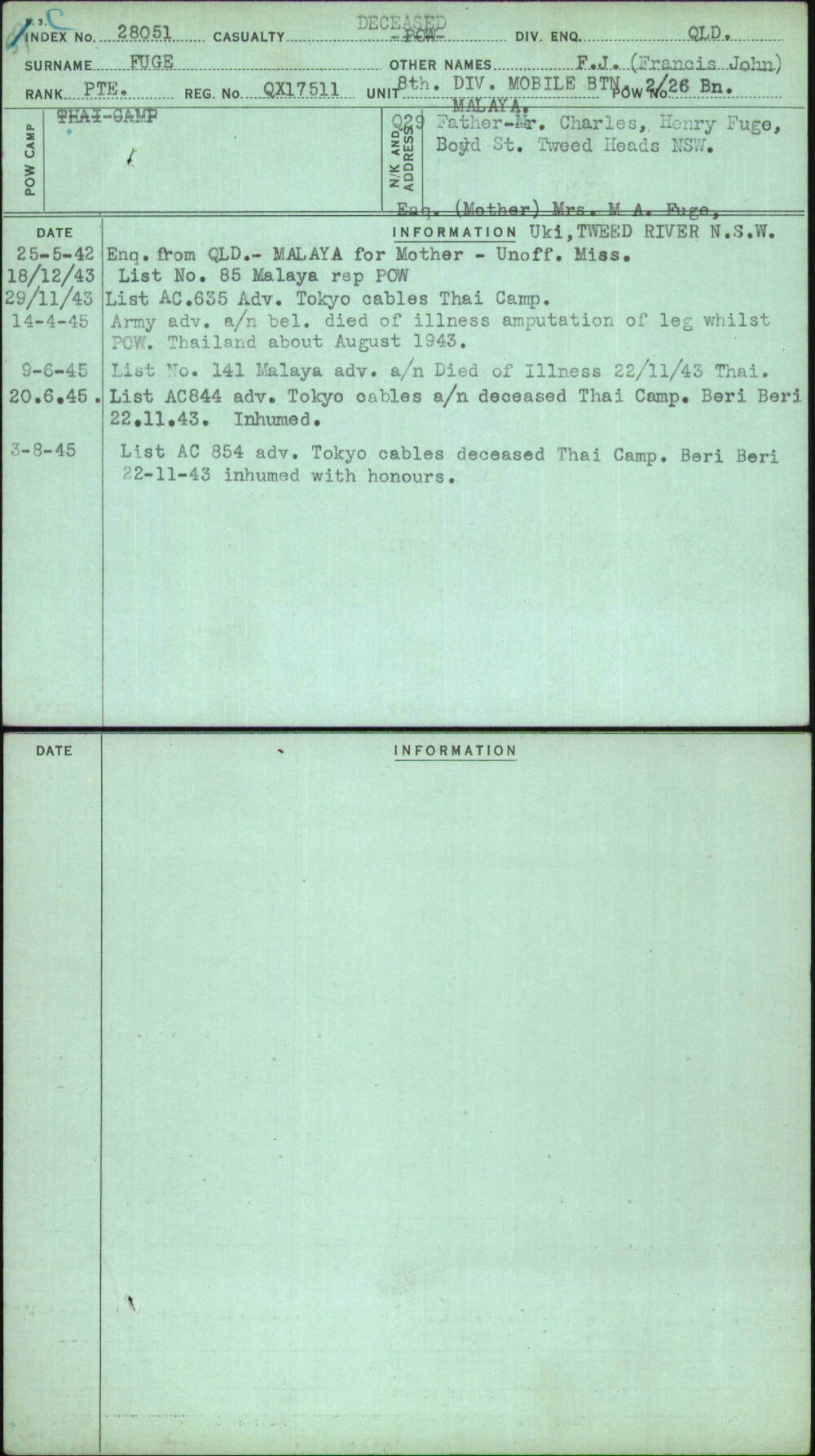 Fuge, F J (Francis John), QX17511