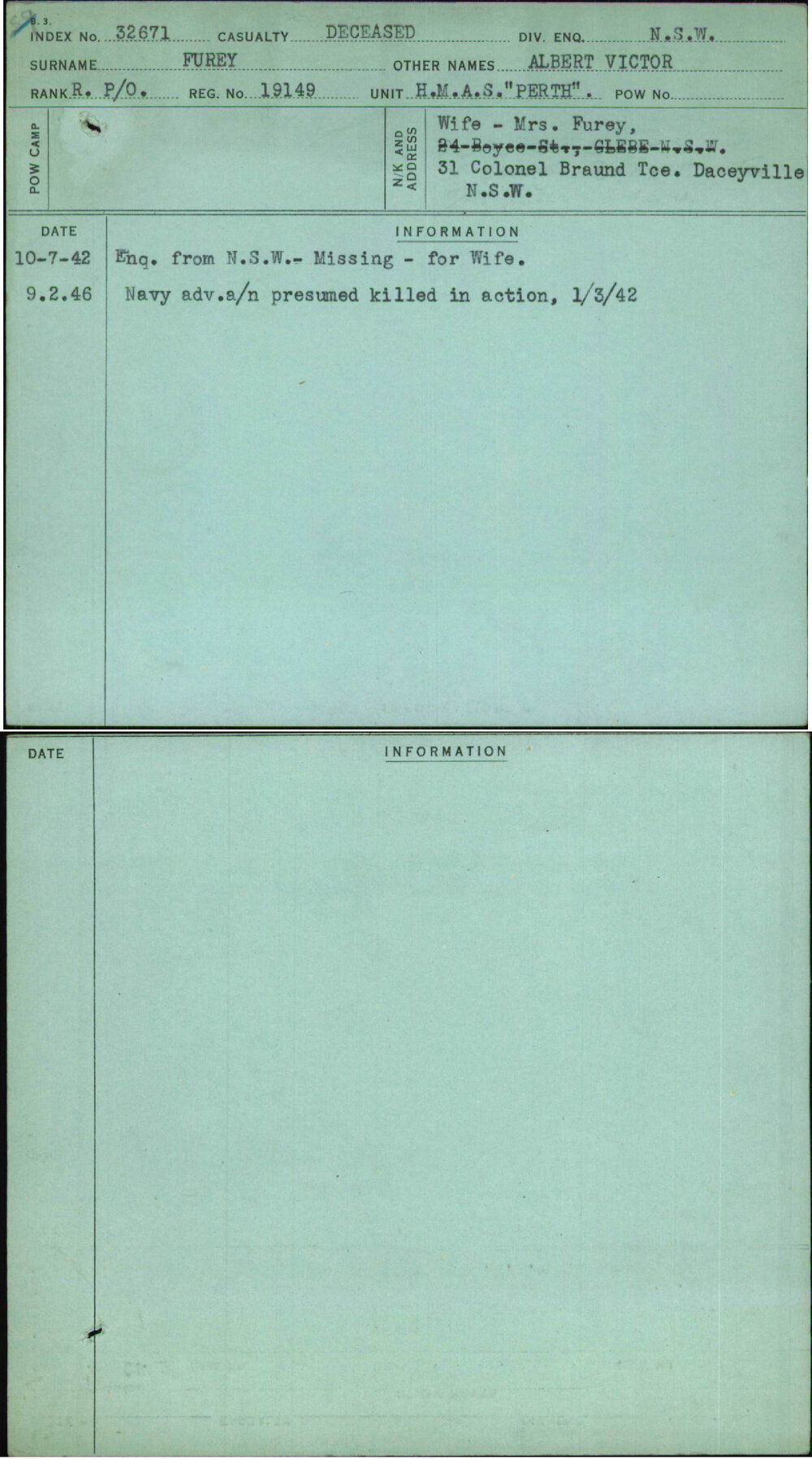 Furey, Albert Victor, 19149