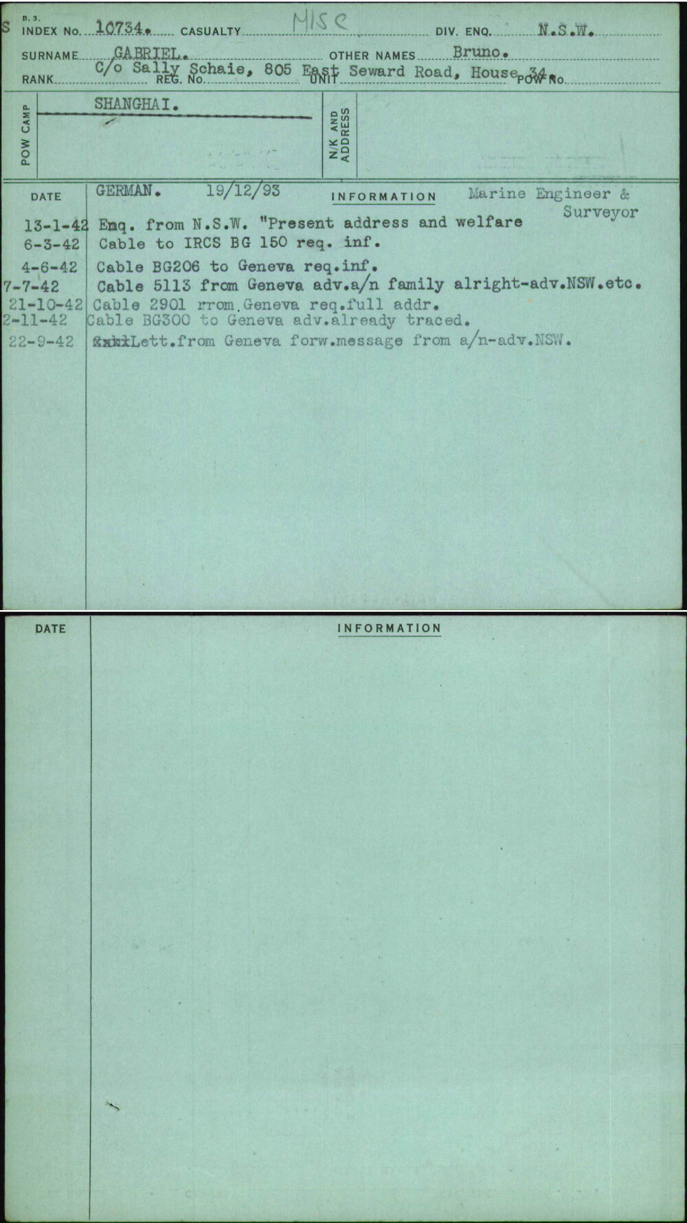 Gabriel, Bruno, [No Service Number]