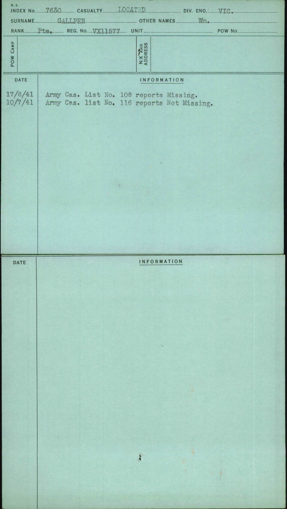 Gallpen, Wm, VX11577