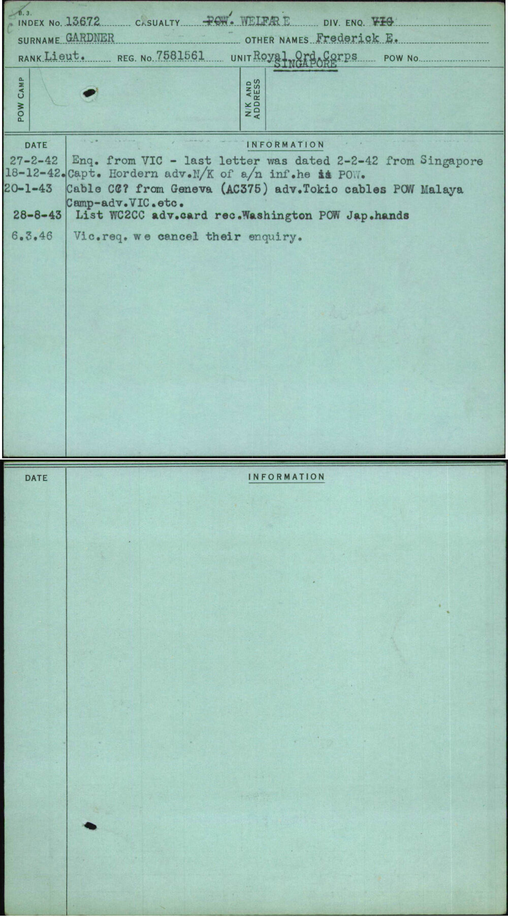 Gardner, Frederick E, 7581561