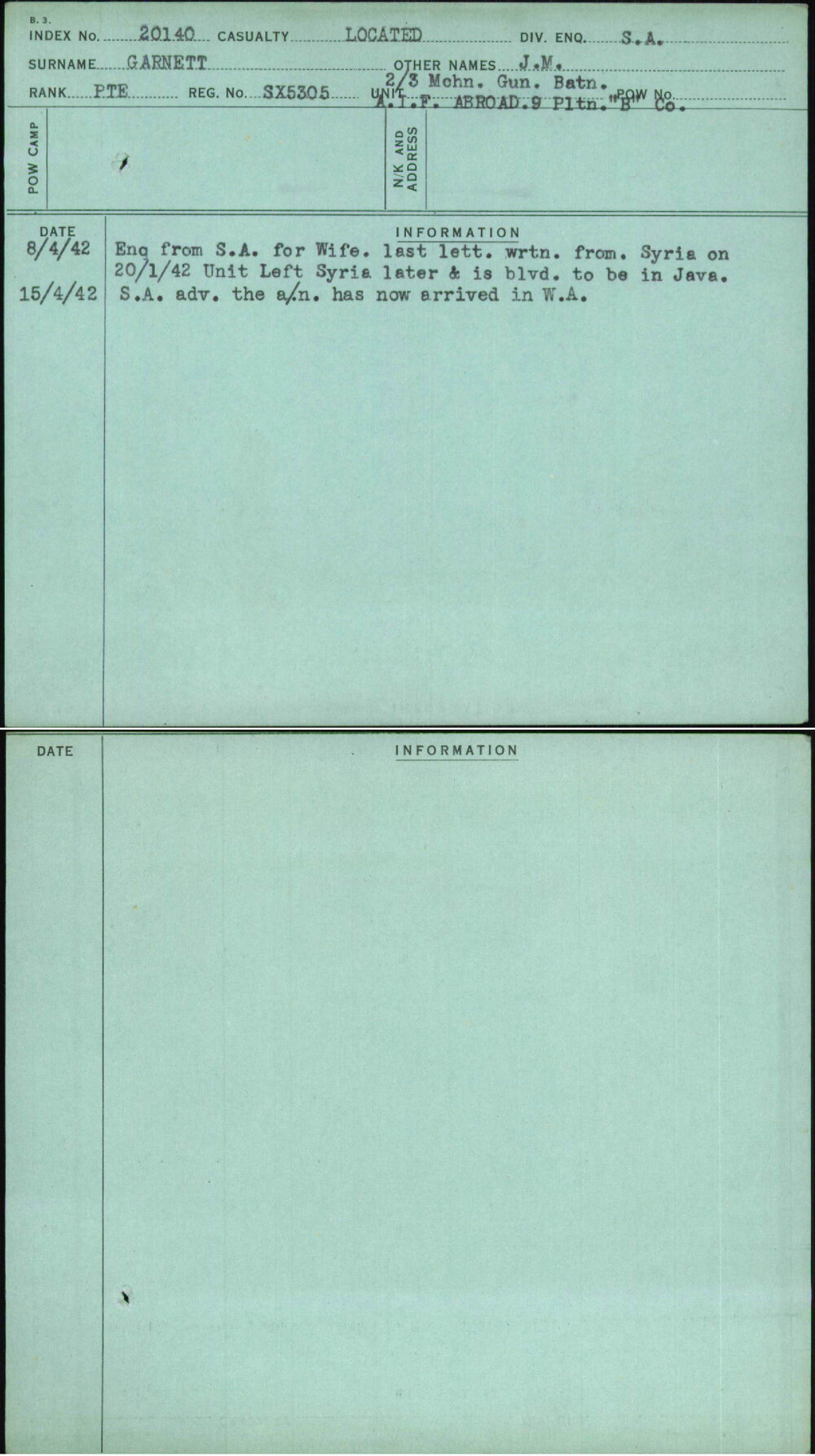 Garnett, J M, SX5305