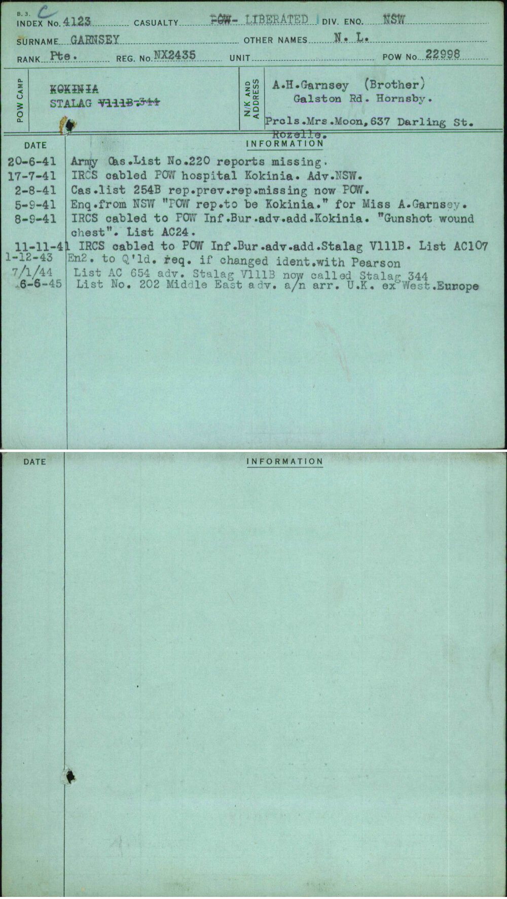 Garnsey, N L, NX2435