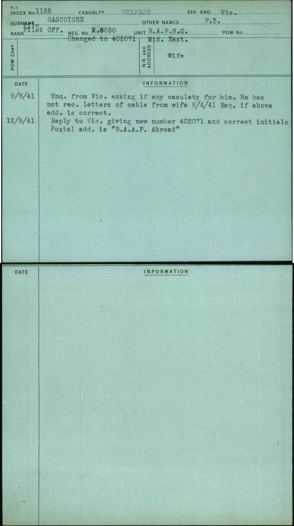 Gascoigne, F B, X6050