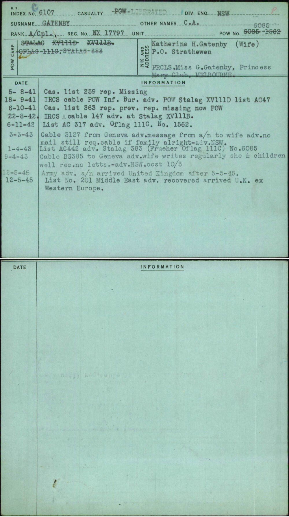 Gatenby, C A, NX17797