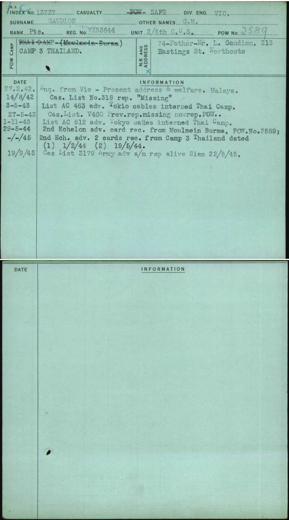 Gaudion, G M, VX53844