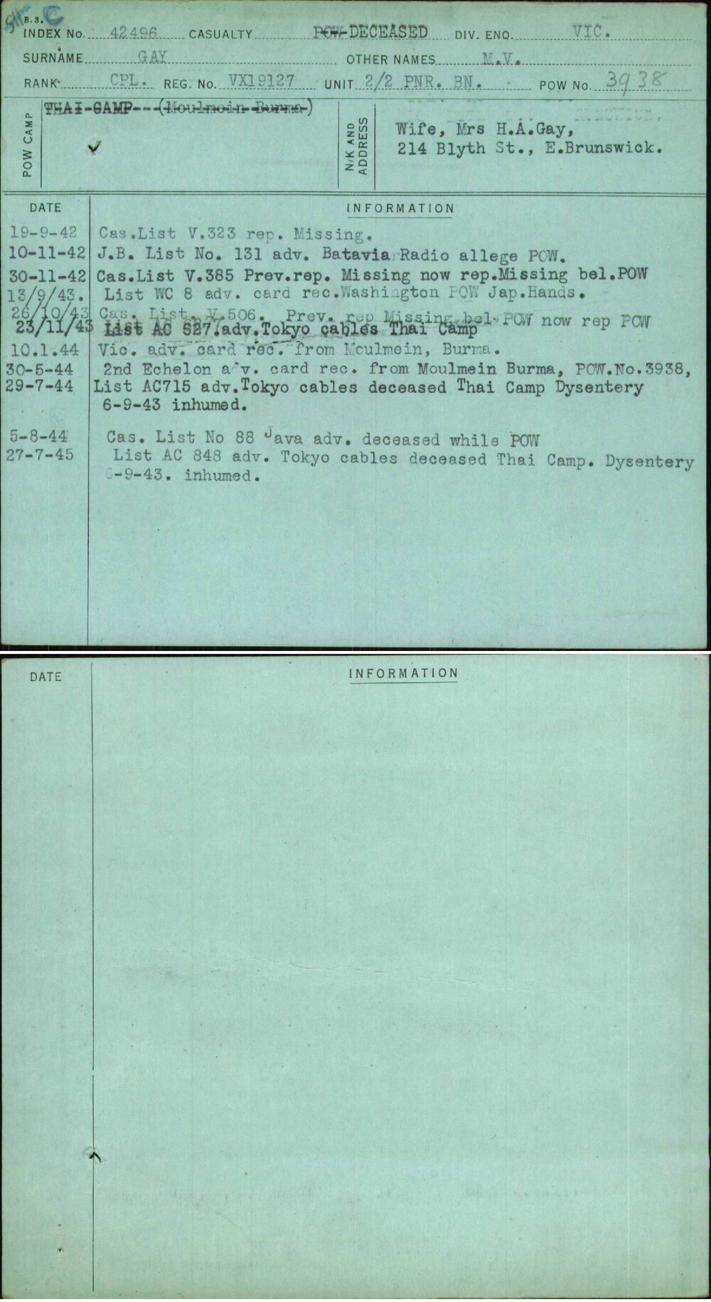 Gay, M V, VX19127