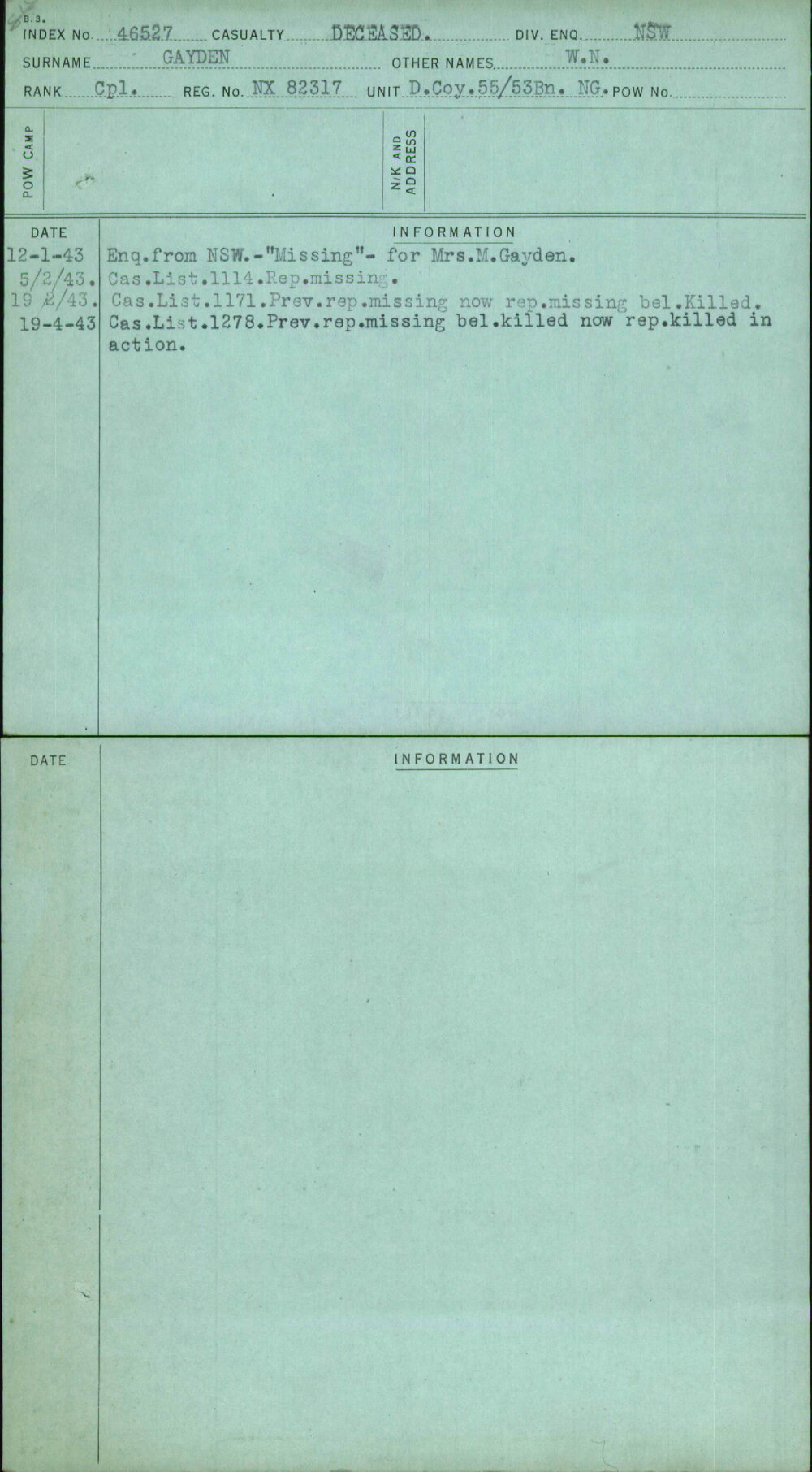 Gayden, W N, NX82317