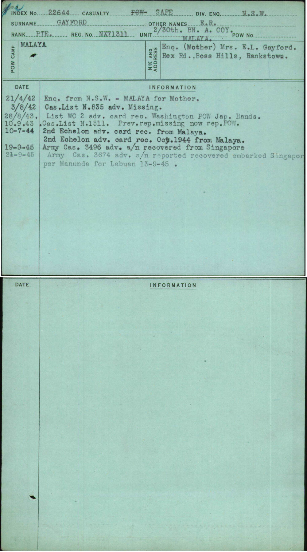 Gayford, E R, NX71311