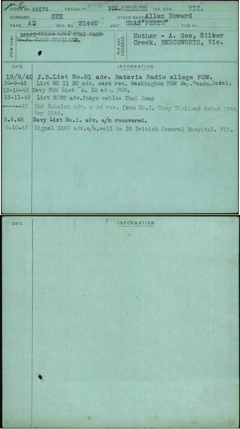 Gee, Allan Howard, 21440