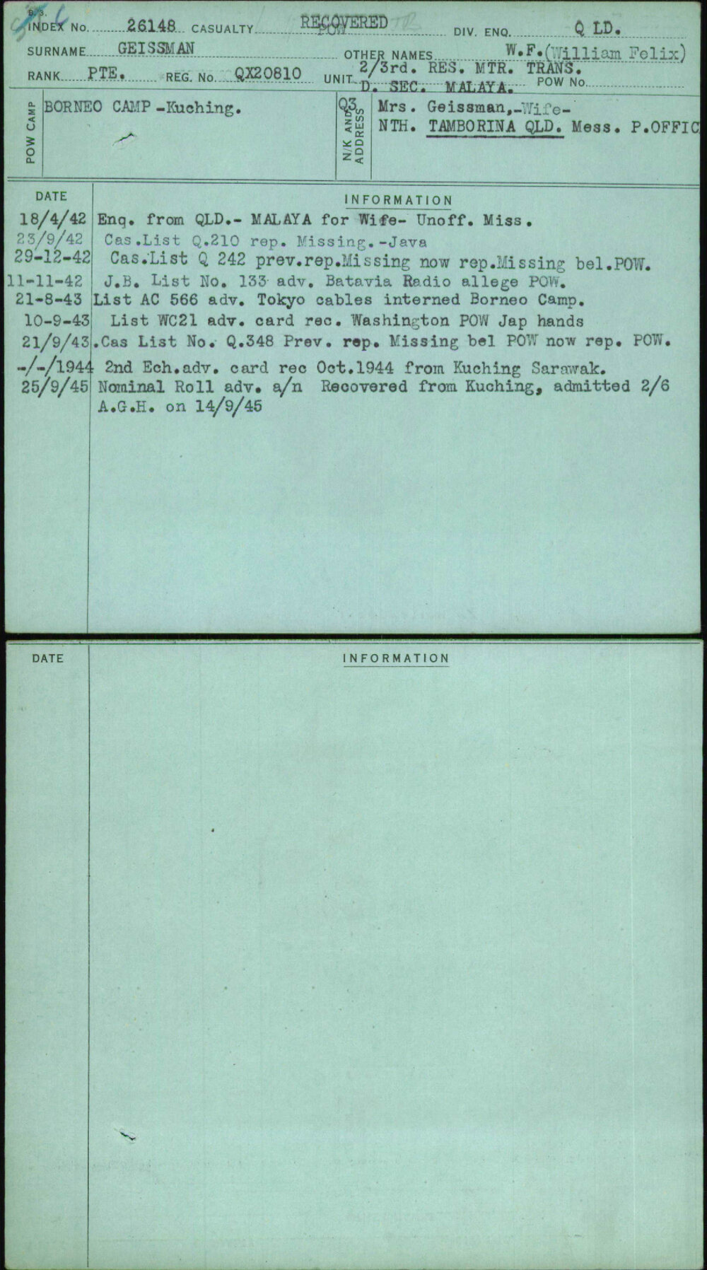 Geissman, W F (William Felix), QX20810