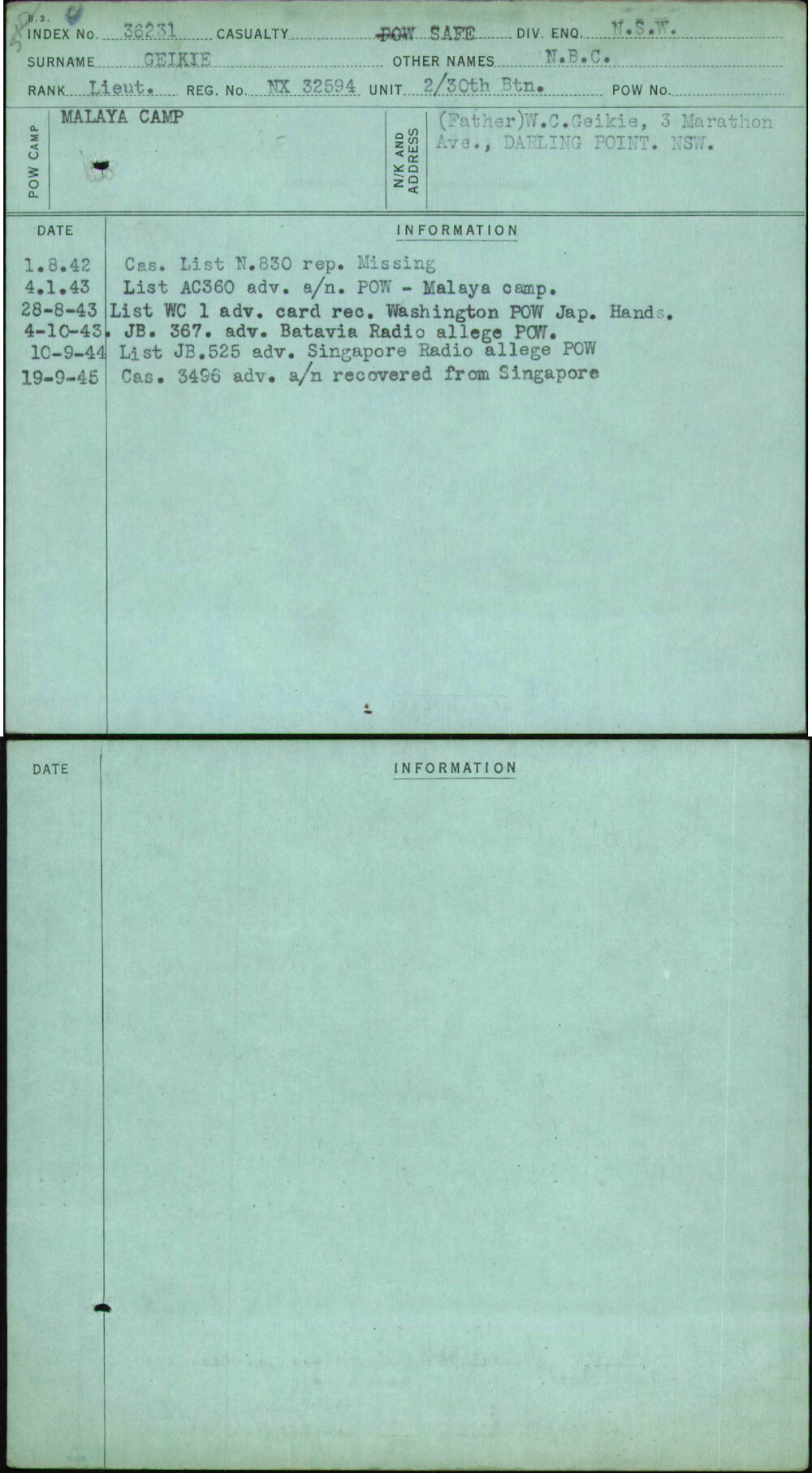 Geikie, N B C, NX32594