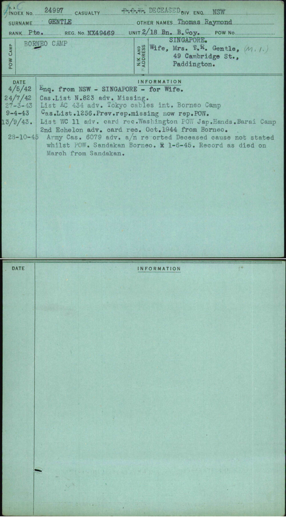 Gentle, Thomas Raymond, NX49469