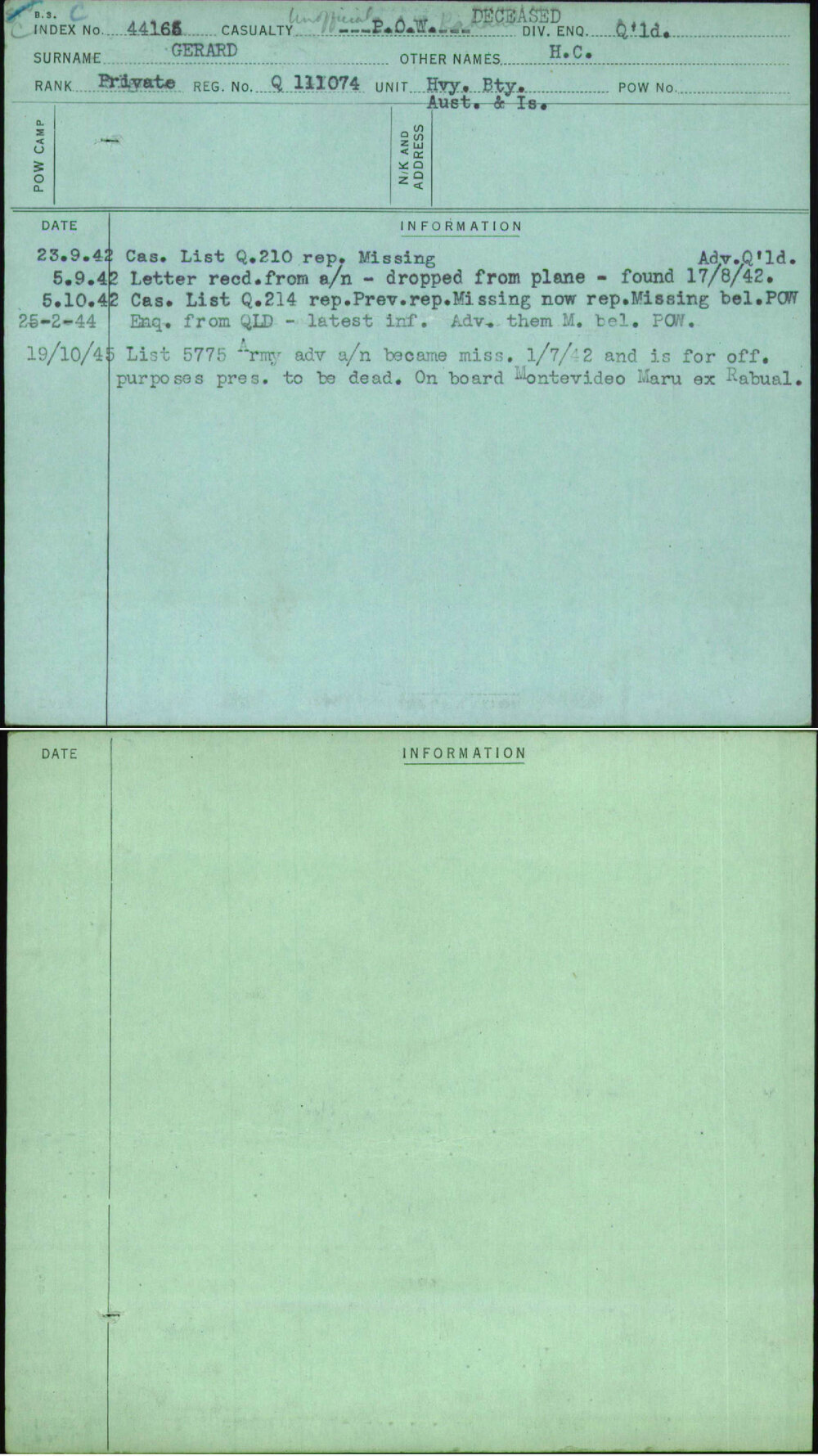 Gerard, H C, Q111074