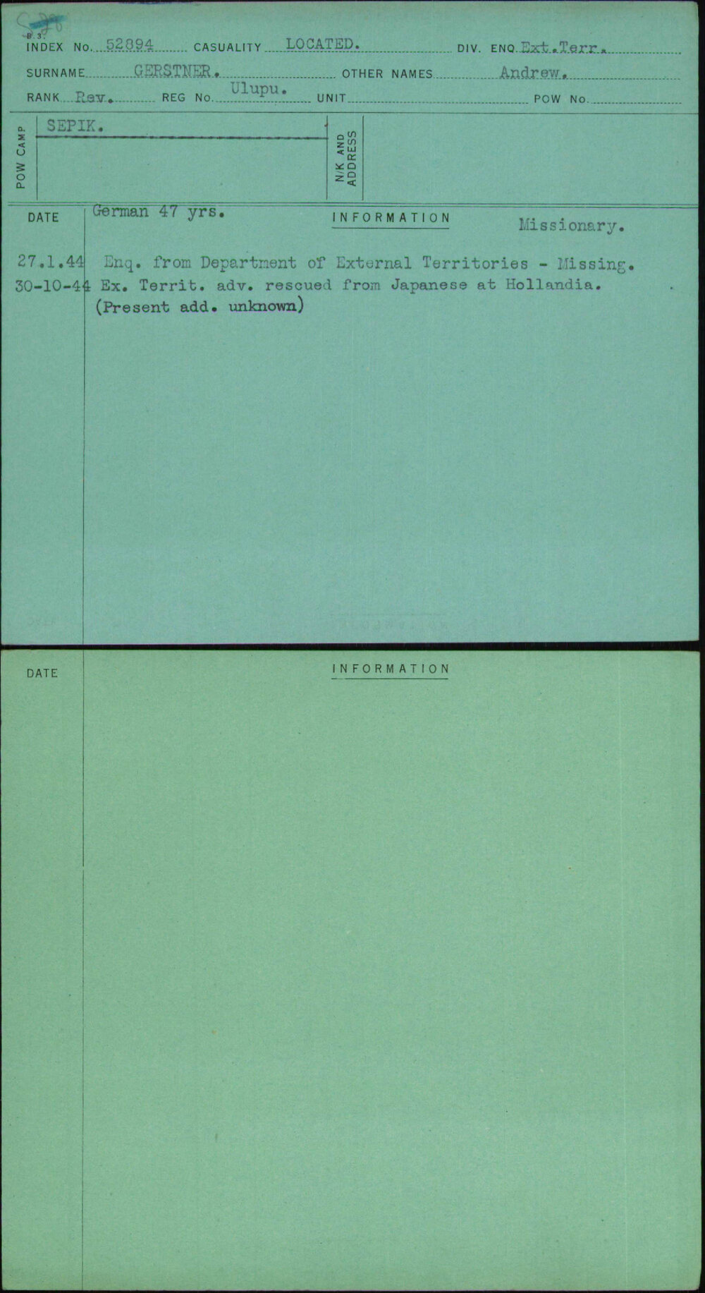 Gerstner, Andrew, Ulupu