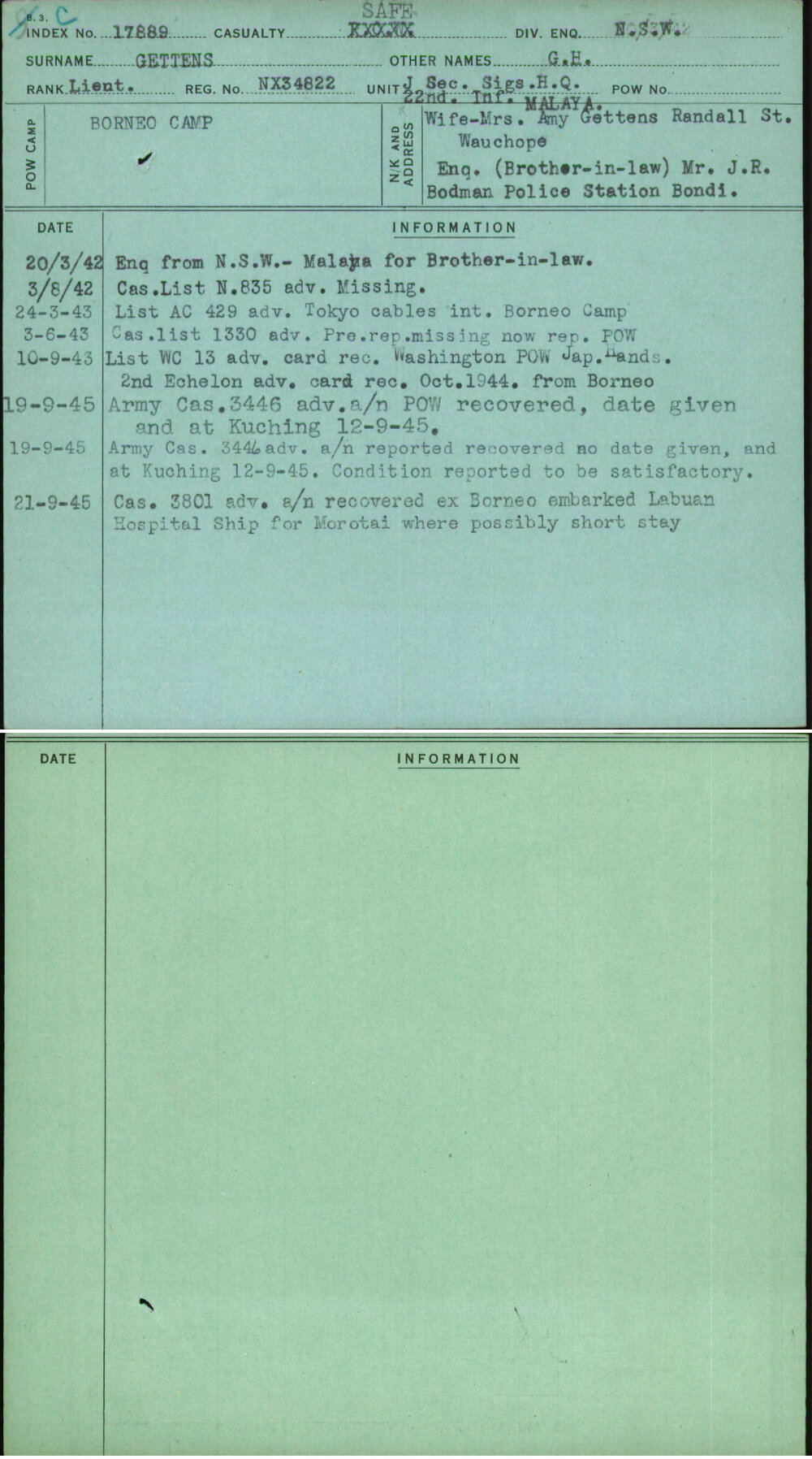 Gettens, G H, NX34822