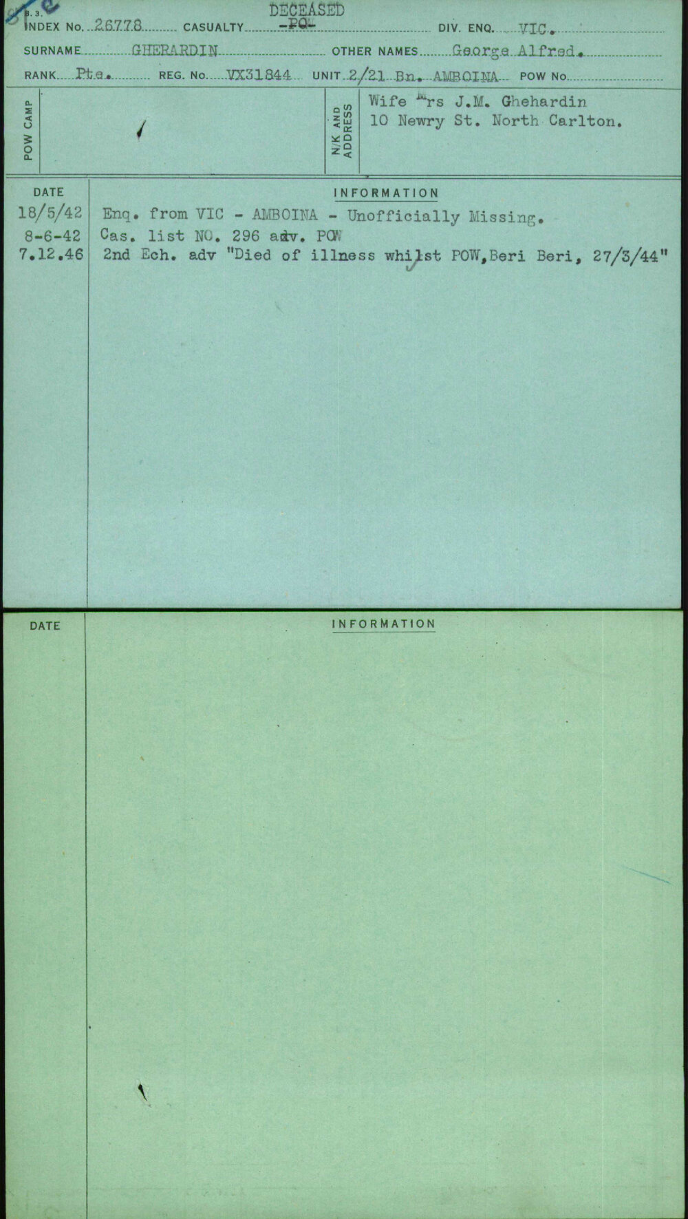 Gherardin, George Alfred, VX31844