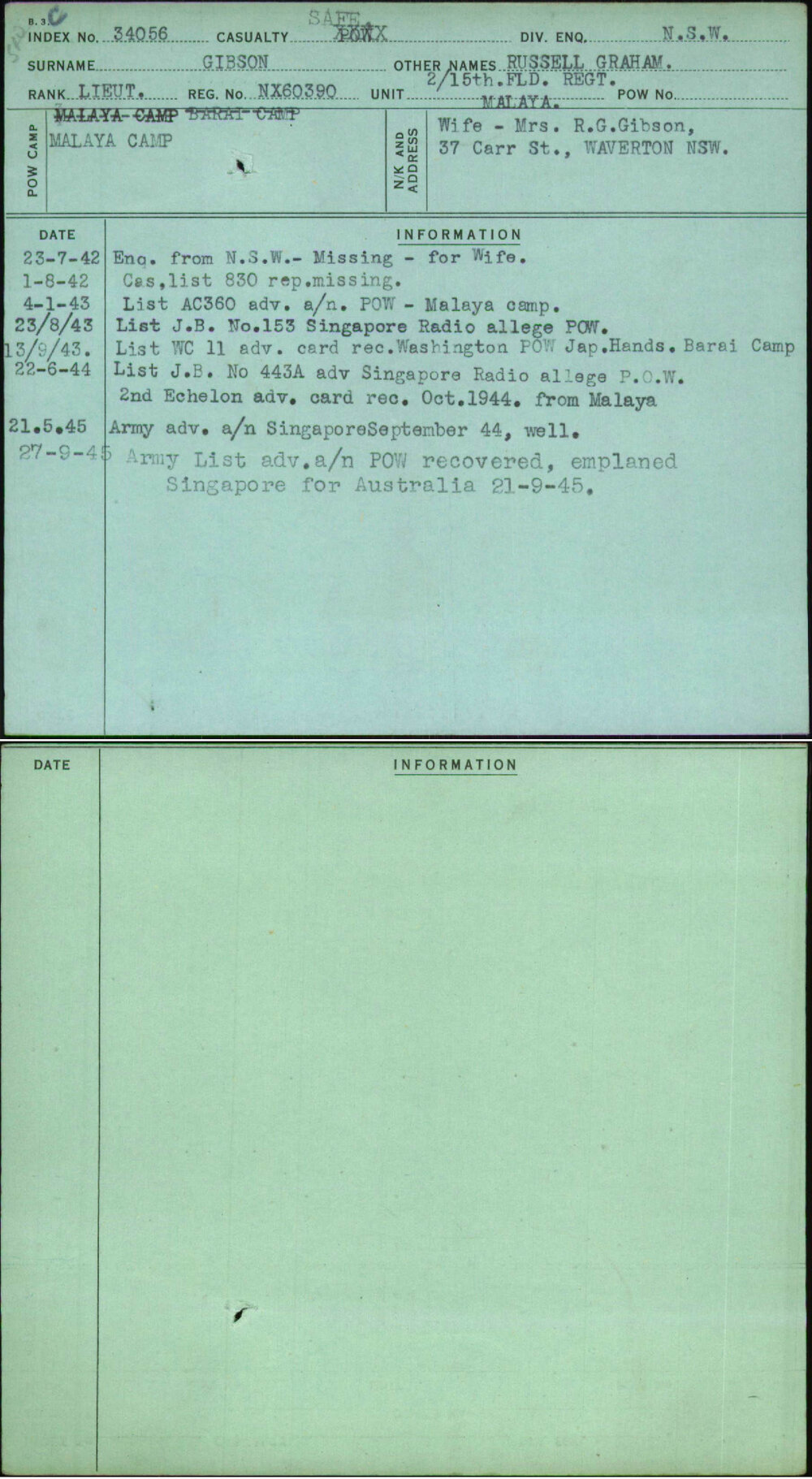 Gibson, Russell Graham, NX60390