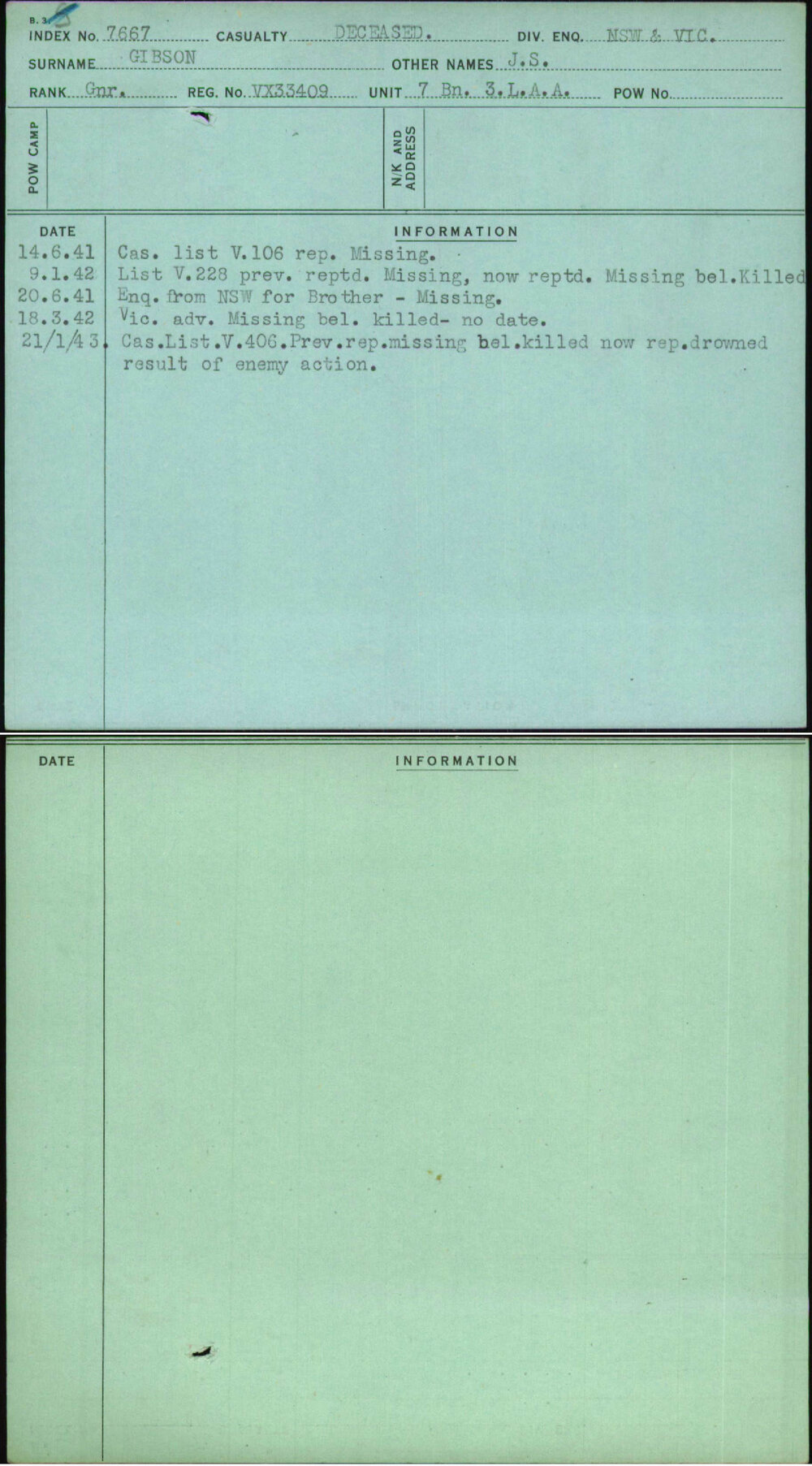 Gibson, J S, VX33409