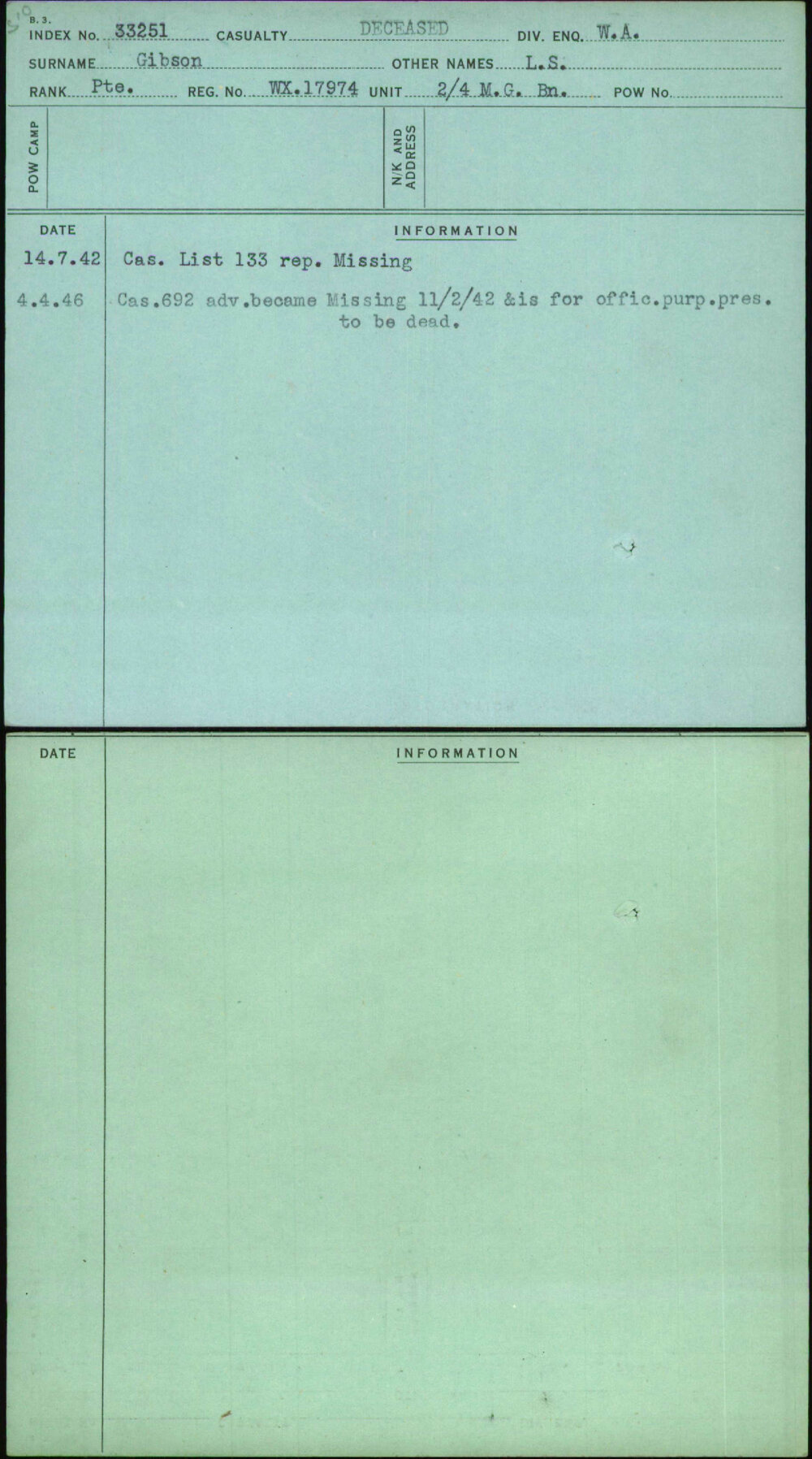 Gibson, L S, WX17974