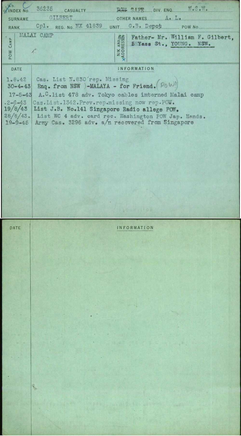 Gilbert, A L, NX41839