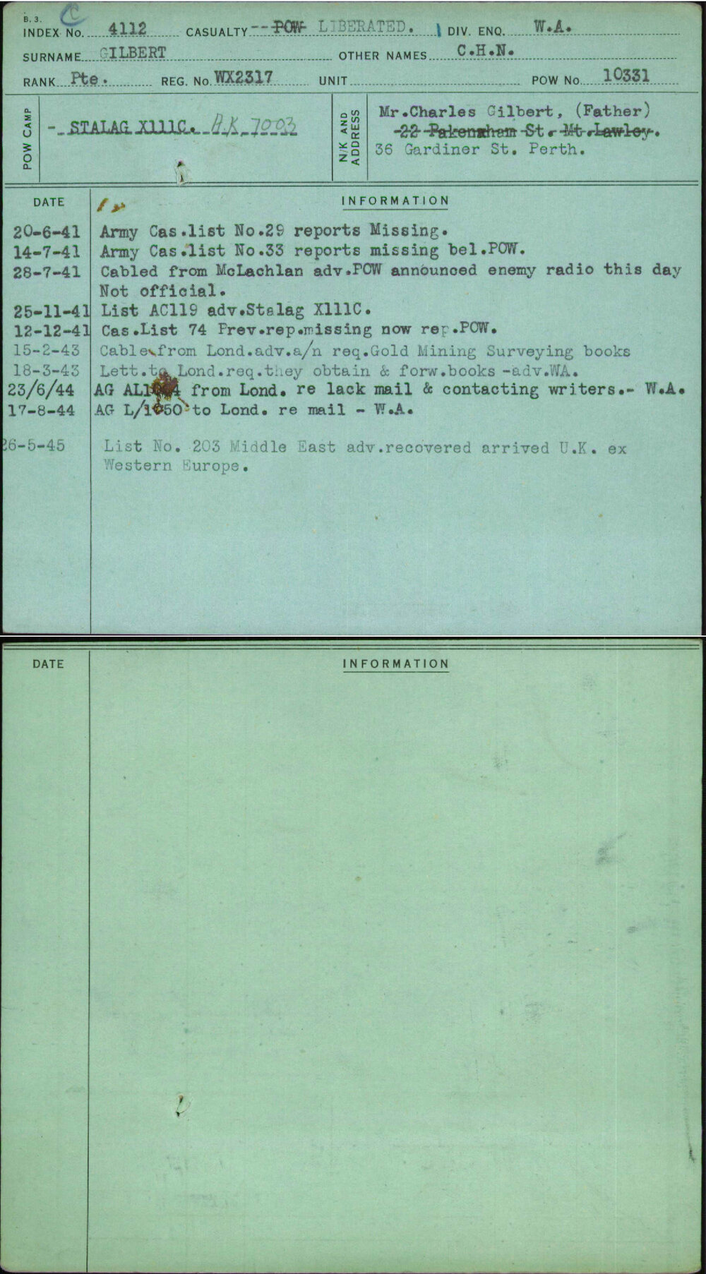 Gilbert, C H N, WX2317