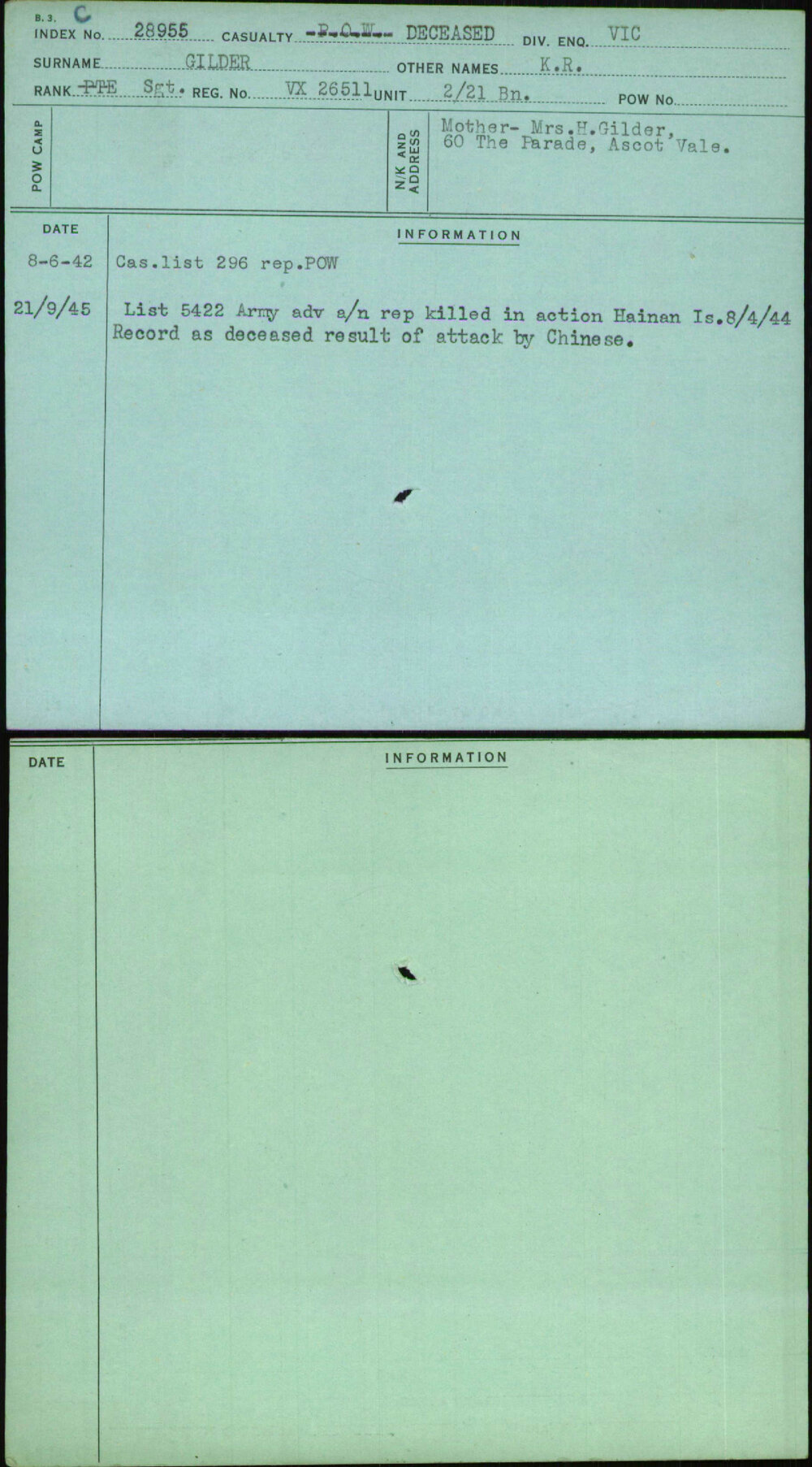 Gilder, K R, VX26511