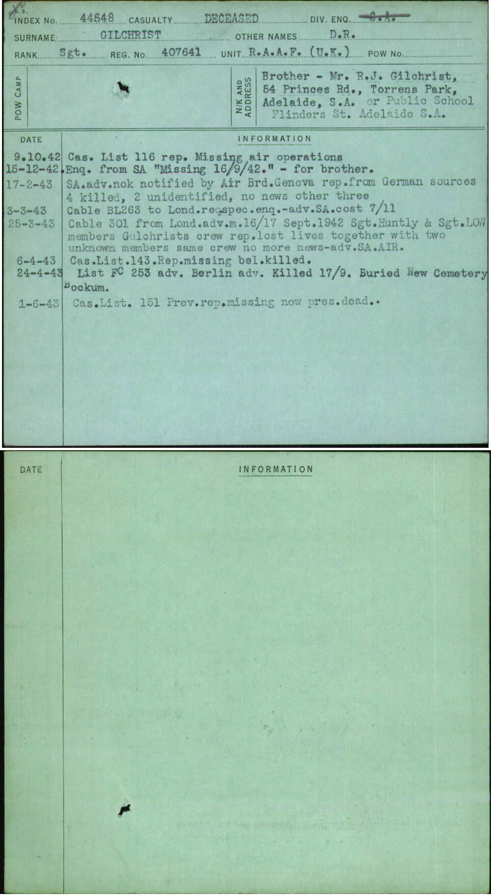 Gilchrist, D R, 407641