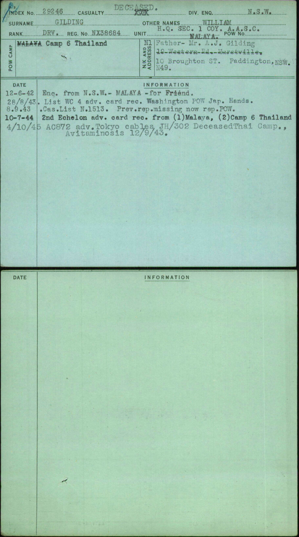 Gilding, William, NX38684