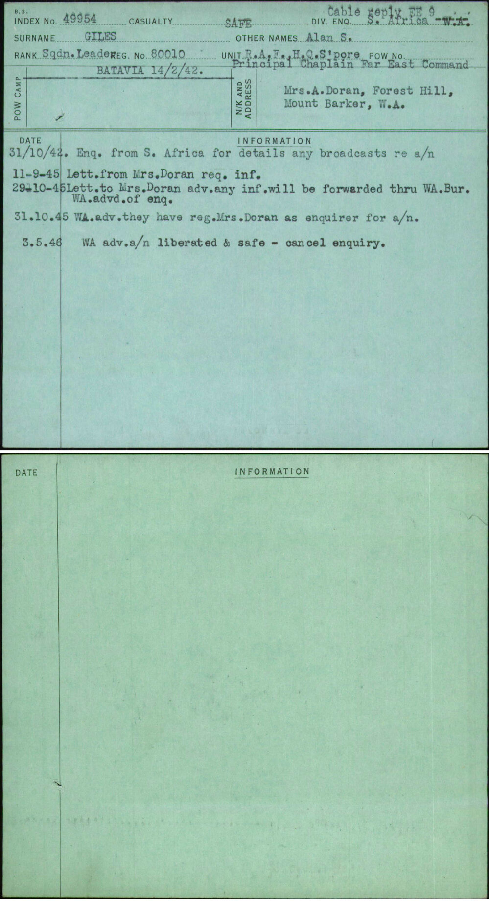 Giles, Alan S, 80010