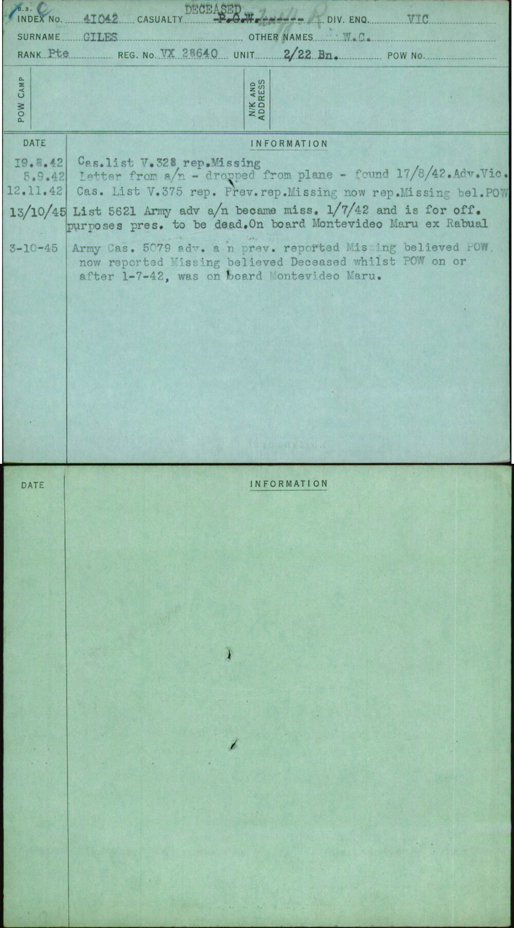 Giles, W C, VX28640