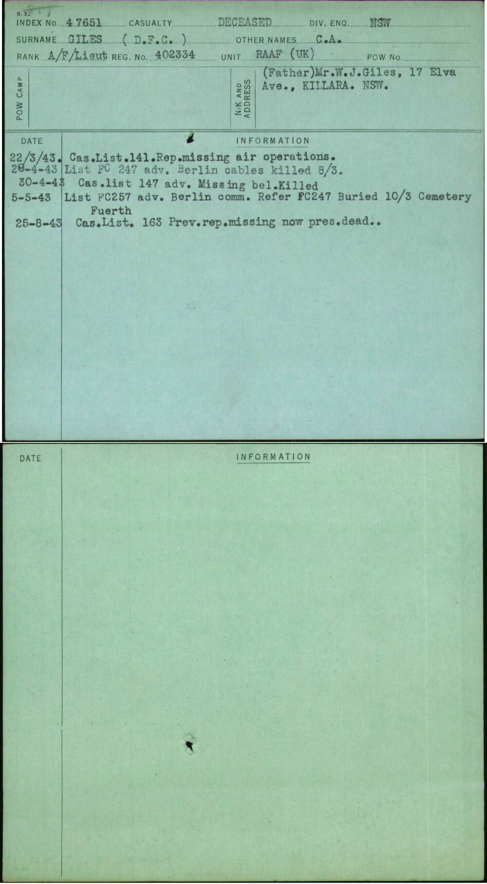 Giles (Dfc), C A, 402334