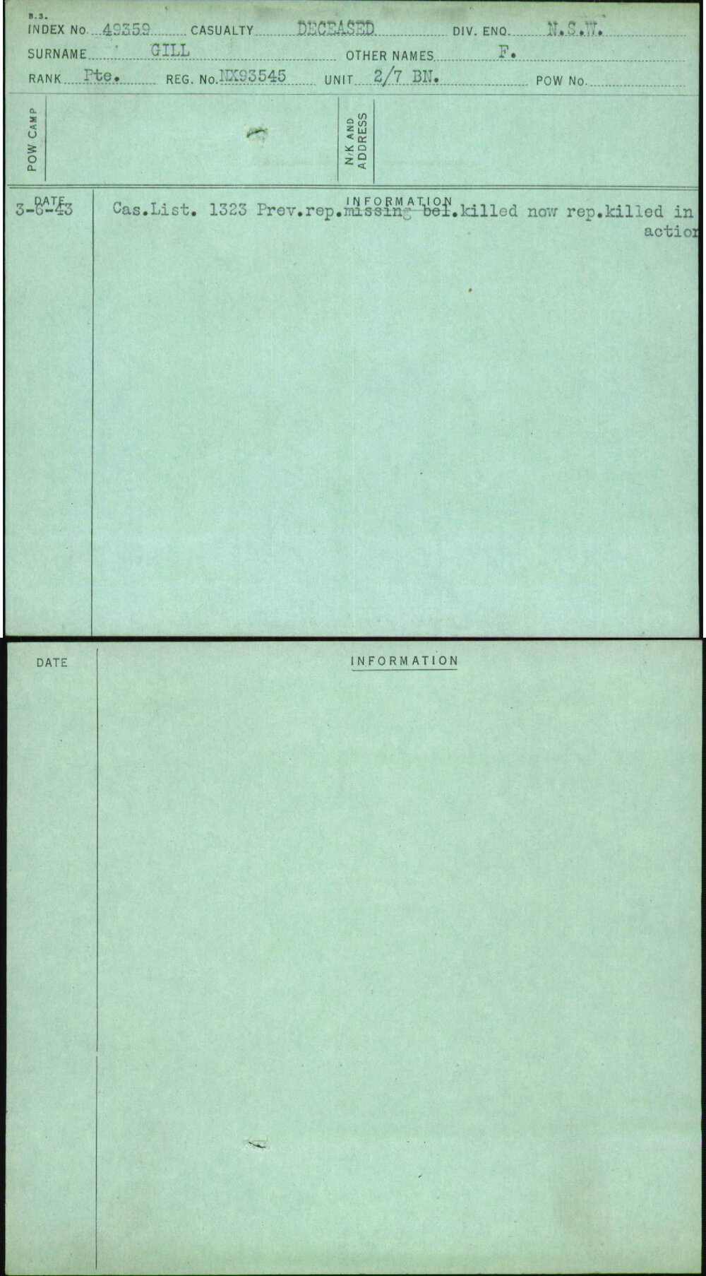 Gill, F, NX93545