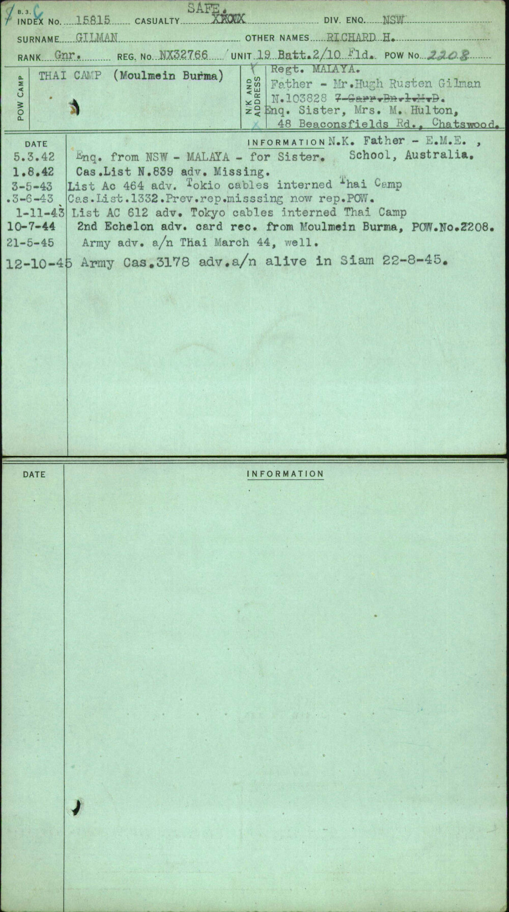 Gilman, Richard H, NX32766