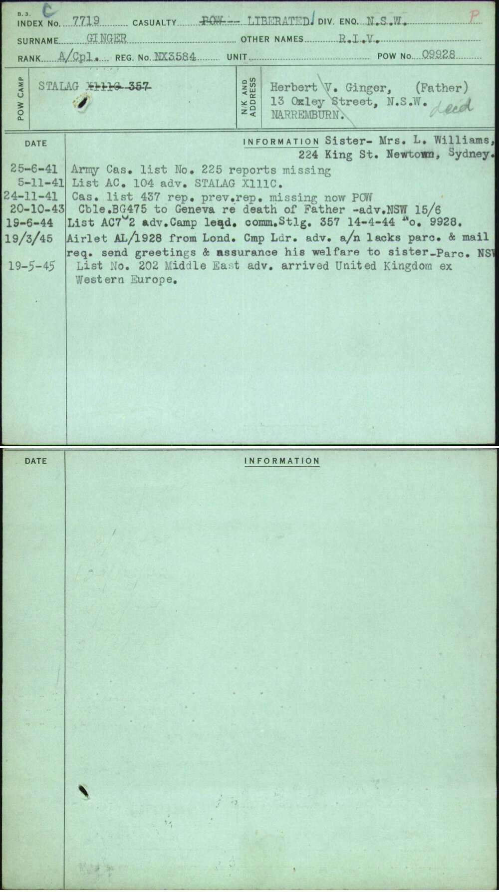 Ginger, R I V, NX3584