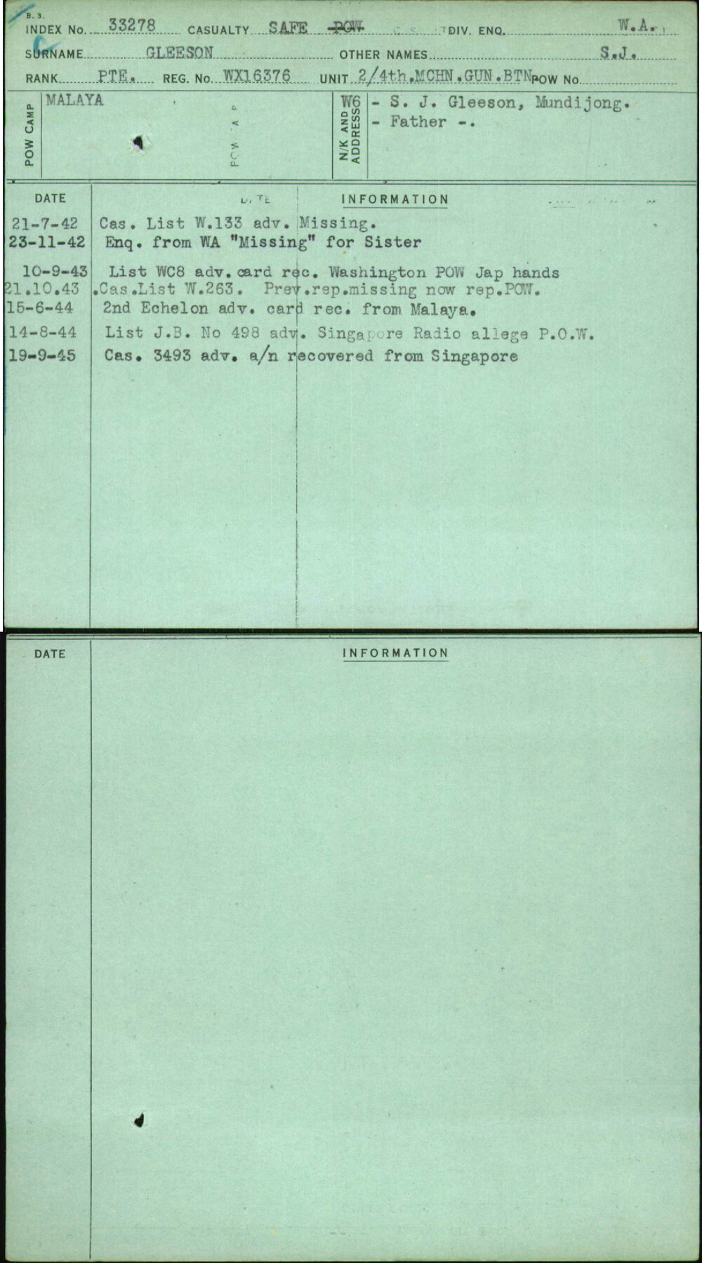 Gleeson, S J, WX16376