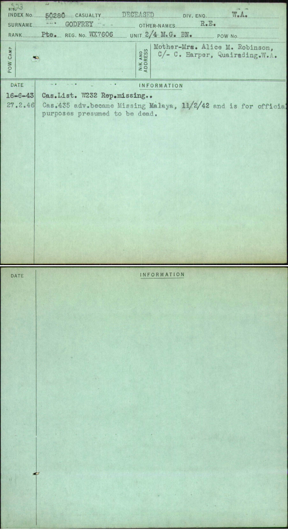 Godfrey, R E, WX7606