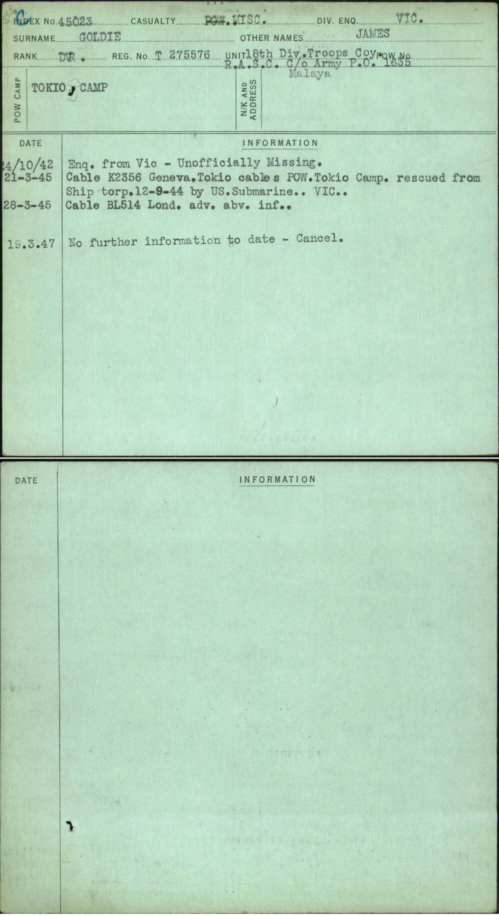 Goldie, James, T275576