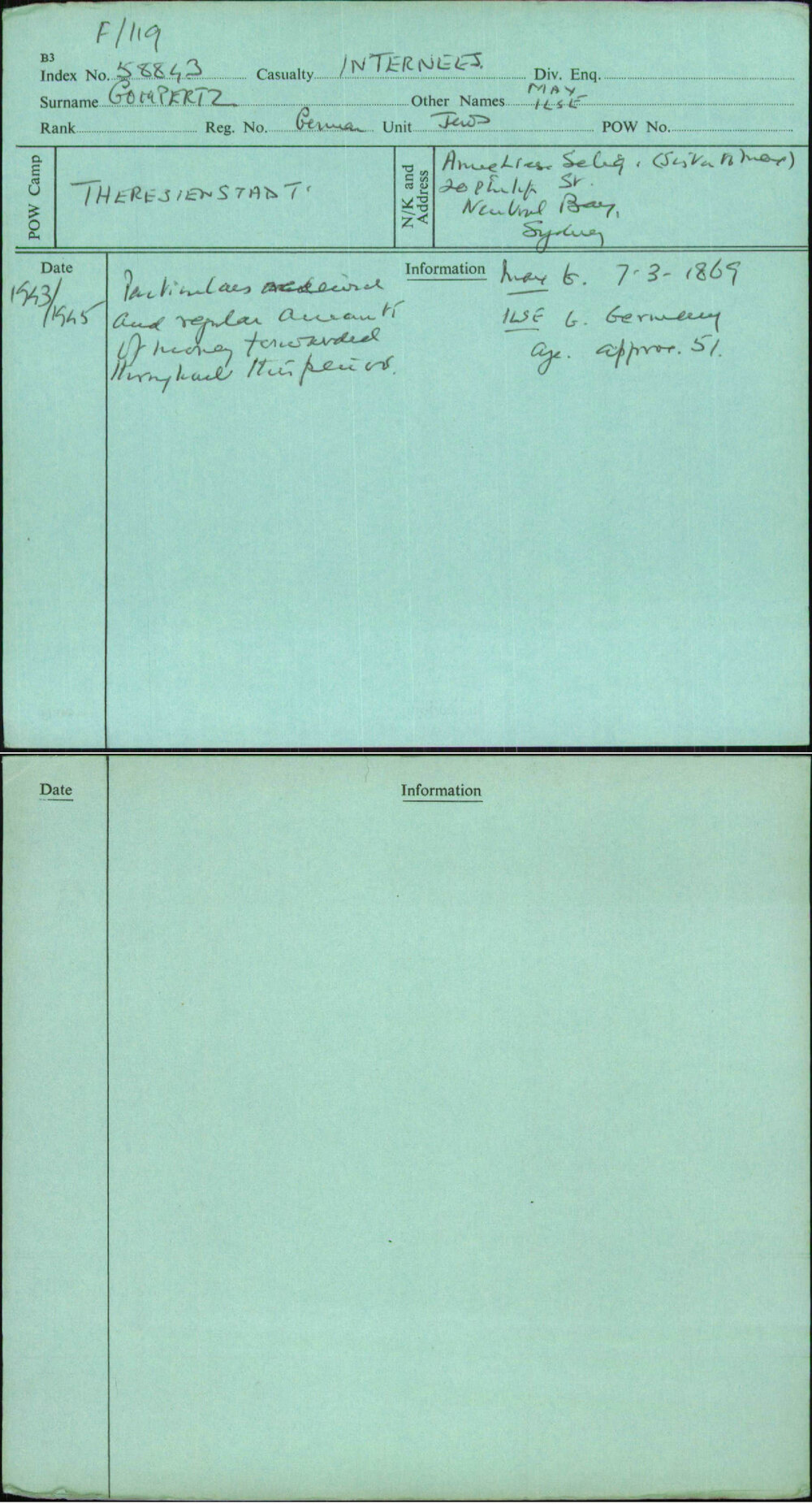 Gompertz, May Ilse, German