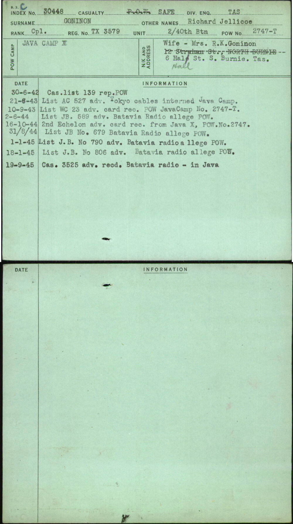 Goninon, Richard Jellicoe, TX3579