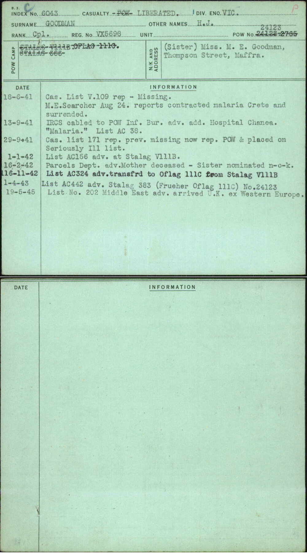 Goodman, H J, VX5698