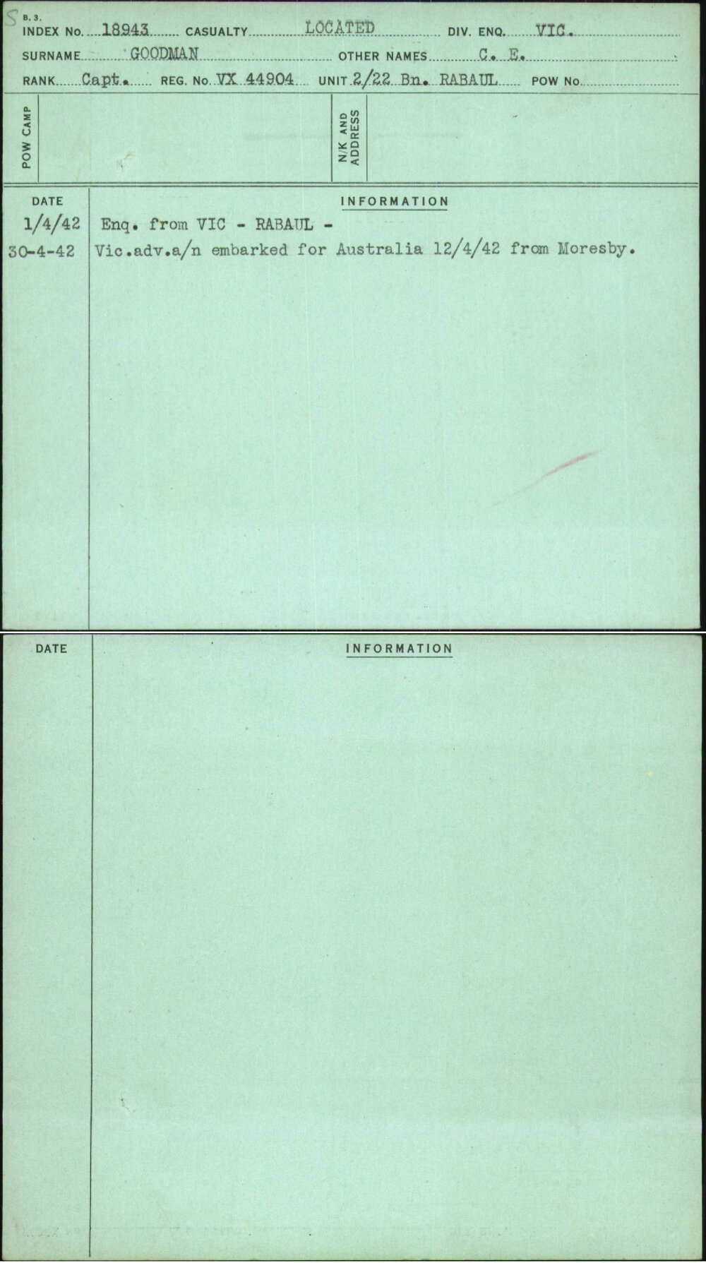 Goodman, C E, VX44904