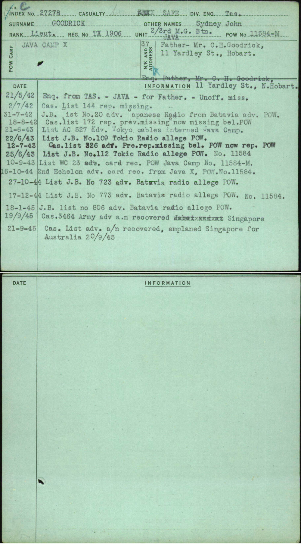 Goodrick, Sydney John, TX1906